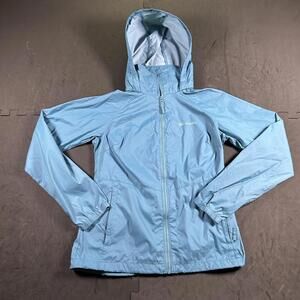 Columbia Women's Light Blue Windbreaker rain Jacket